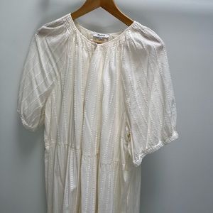 Madewell lined mid calf dress “bubble sleeved tiered”